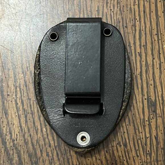 Galls Leather Badge Holder pocket belt clip necklace holes and snap closure - Picture 2 of 6